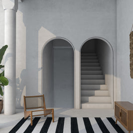 Carpet For Living room 9X12 Feet Grey And Black Wool Rectangle Geometric And Stripes Rug