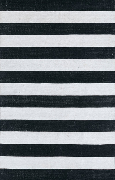 Carpet For Living room 9X12 Feet Grey And Black Wool Rectangle Geometric And Stripes Rug
