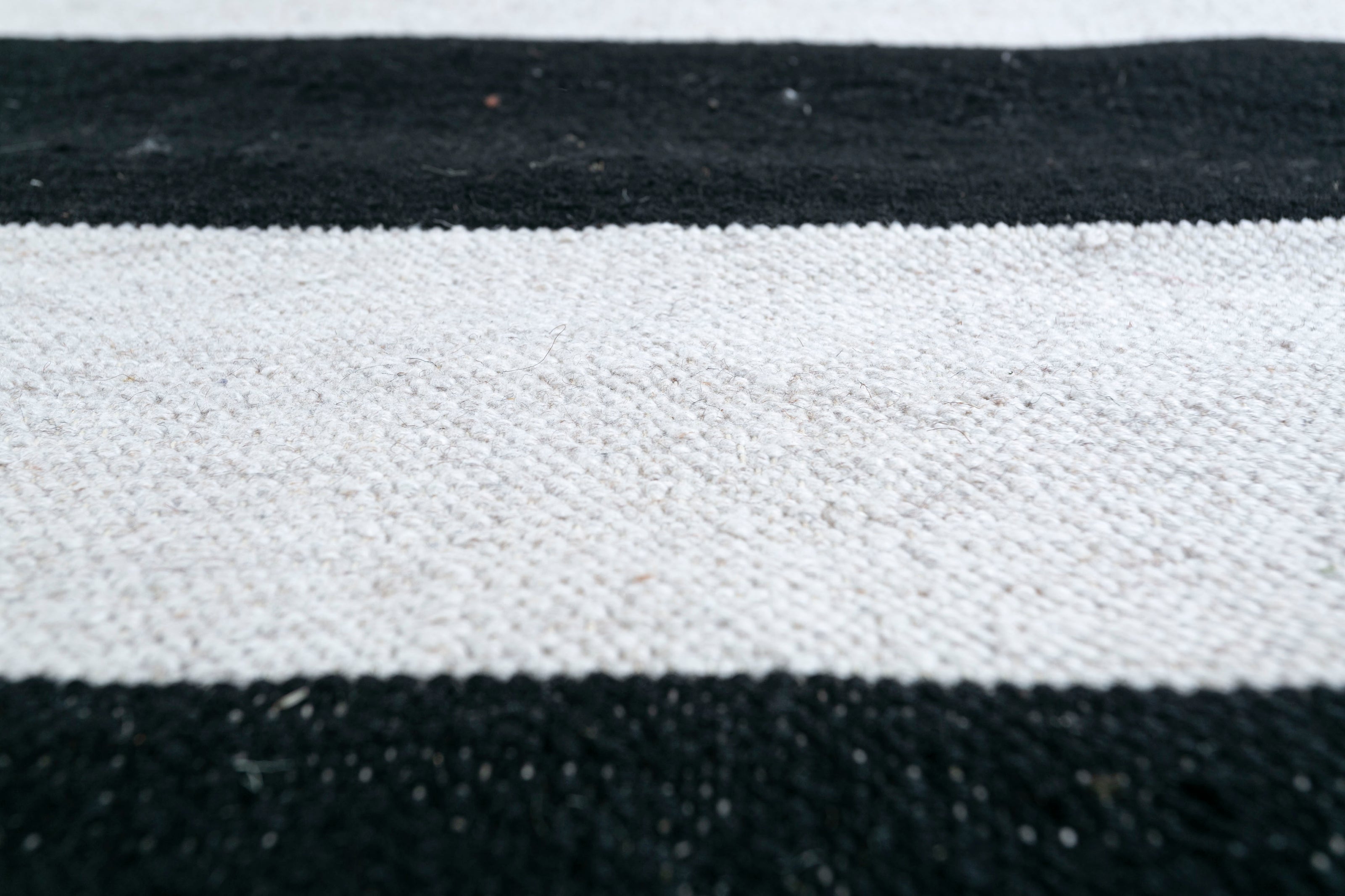 Carpet For Living room 9X12 Feet Grey And Black Wool Rectangle Geometric And Stripes Rug