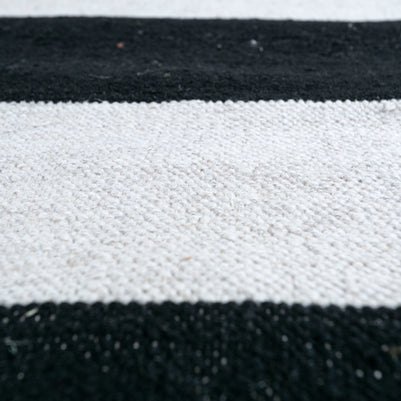 Carpet For Living room 9X12 Feet Grey And Black Wool Rectangle Geometric And Stripes Rug