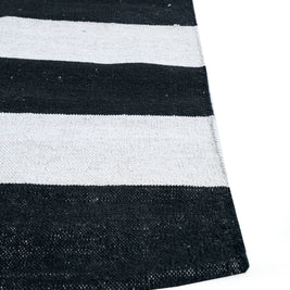 Carpet For Living room 9X12 Feet Grey And Black Wool Rectangle Geometric And Stripes Rug