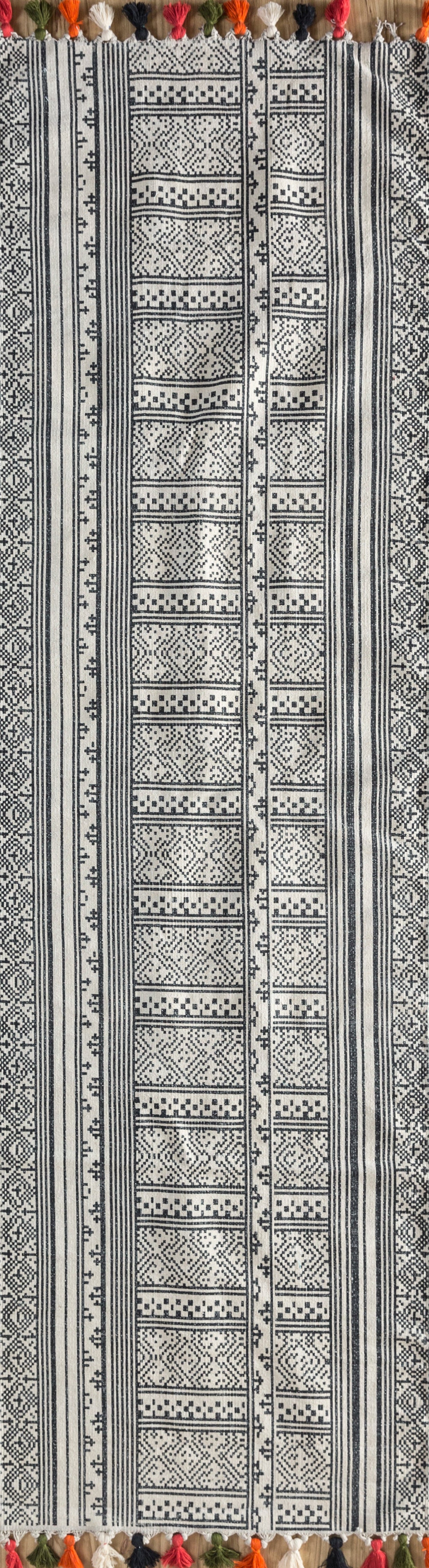 Carpet For Living room 2'4x7'7 Feet Ivory Cotton Runner Moroccan and Tribal Rug