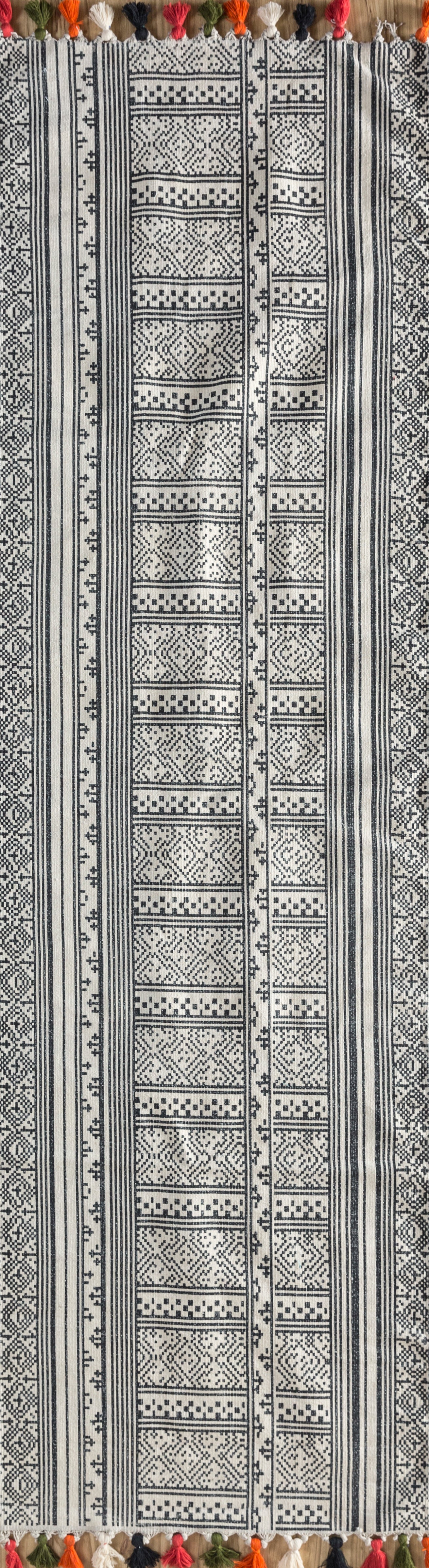 Carpet For Living room 2'4x7'7 Feet Ivory Cotton Runner Moroccan and Tribal Rug