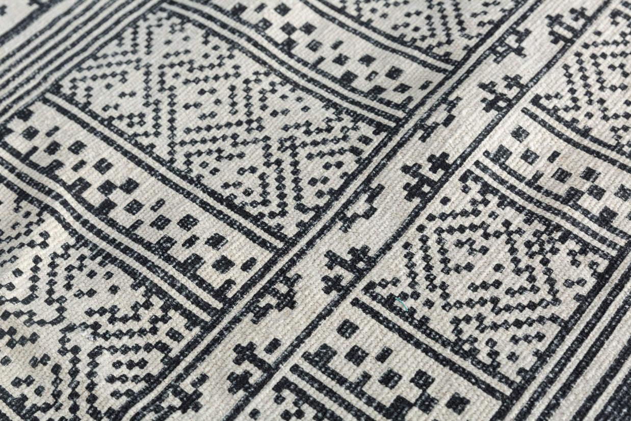 Carpet For Living room 2'4x7'7 Feet Ivory Cotton Runner Moroccan and Tribal Rug