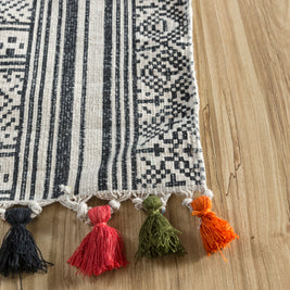 Carpet For Living room 2'4x7'7 Feet Ivory Cotton Runner Moroccan and Tribal Rug