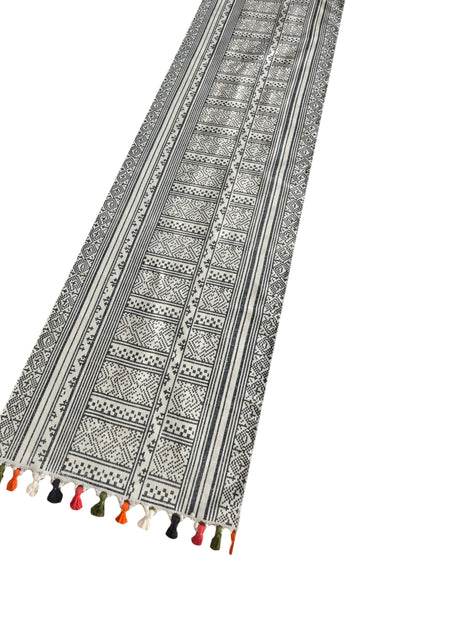 Carpet For Living room 2'4x7'7 Feet Ivory Cotton Runner Moroccan and Tribal Rug