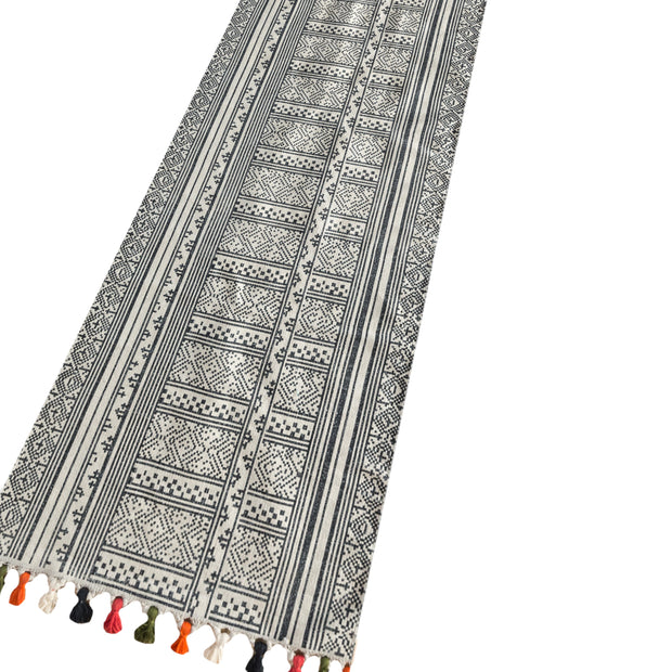 Carpet For Living room 2'4x7'7 Feet Ivory Cotton Runner Moroccan and Tribal Rug