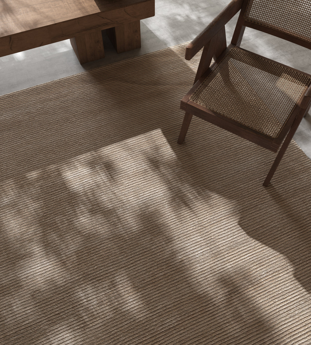 Carpet For Living room 4X6 Feet Ivory Wool & Viscose Rectangle Solid Rug