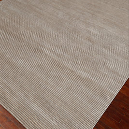 Carpet For Living room 4X6 Feet Ivory Wool & Viscose Rectangle Solid Rug