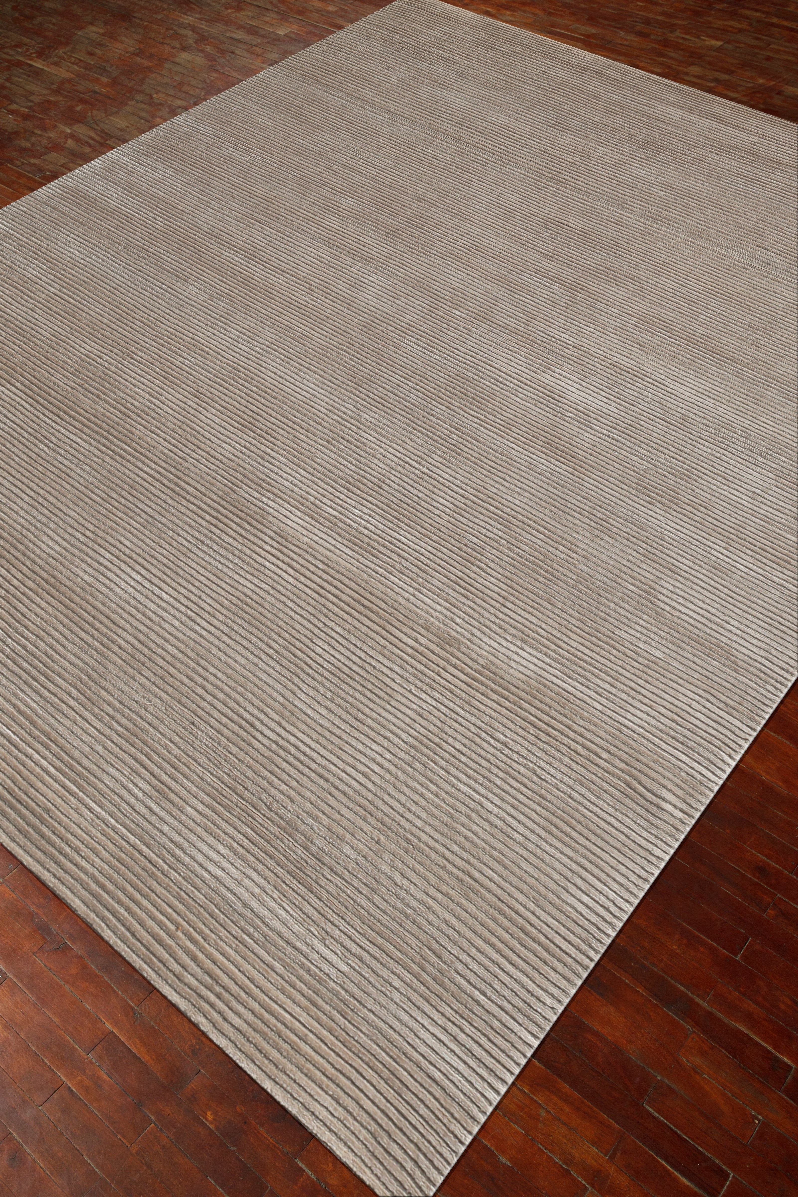 Carpet For Living room 4X6 Feet Ivory Wool & Viscose Rectangle Solid Rug