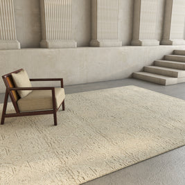 Carpet For Living room 6'6x9'10 Feet Grey and Black Wool Rectangle Moroccan and Tribal Rug