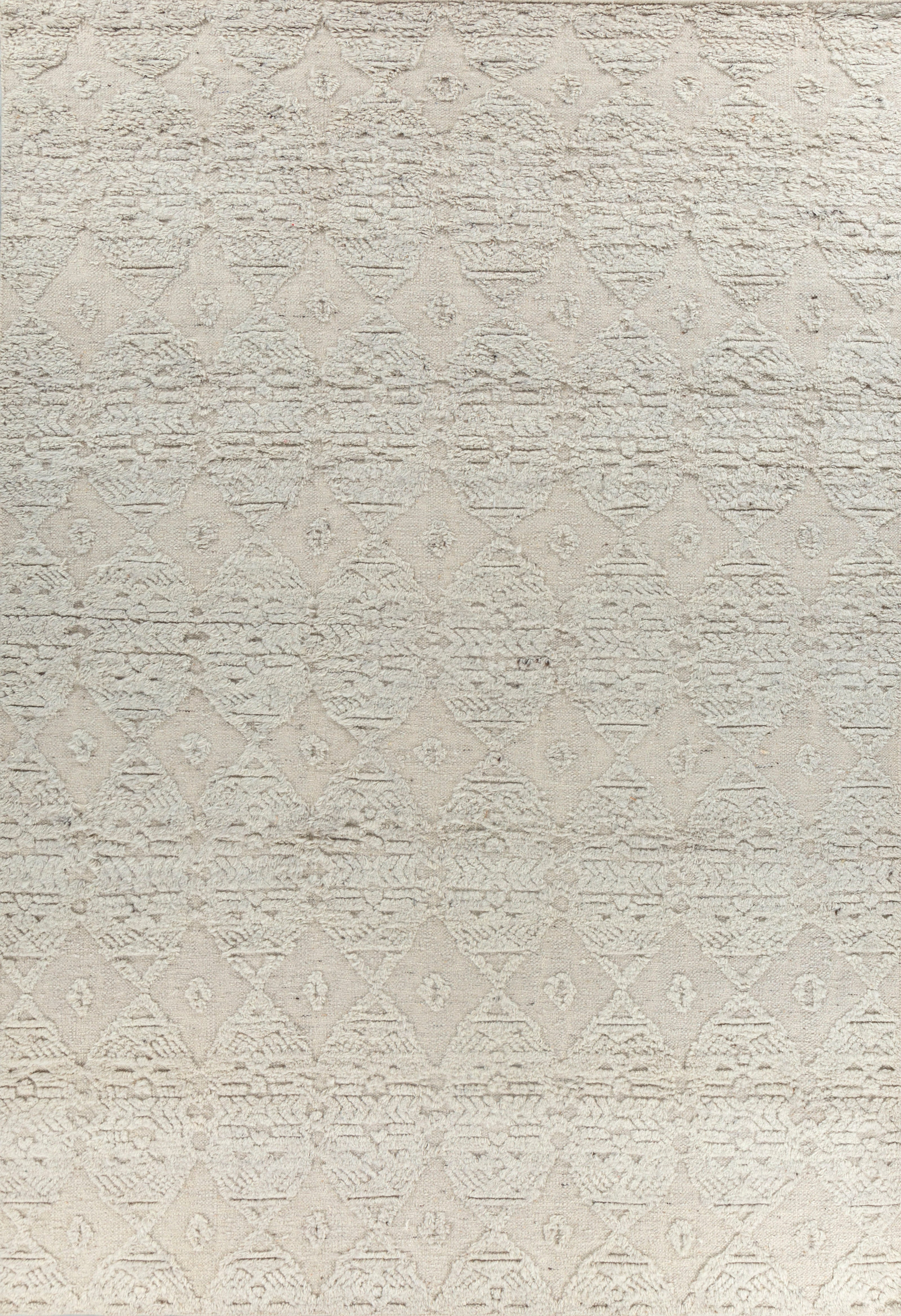 Carpet For Living room 6'6x9'10 Feet Grey and Black Wool Rectangle Moroccan and Tribal Rug