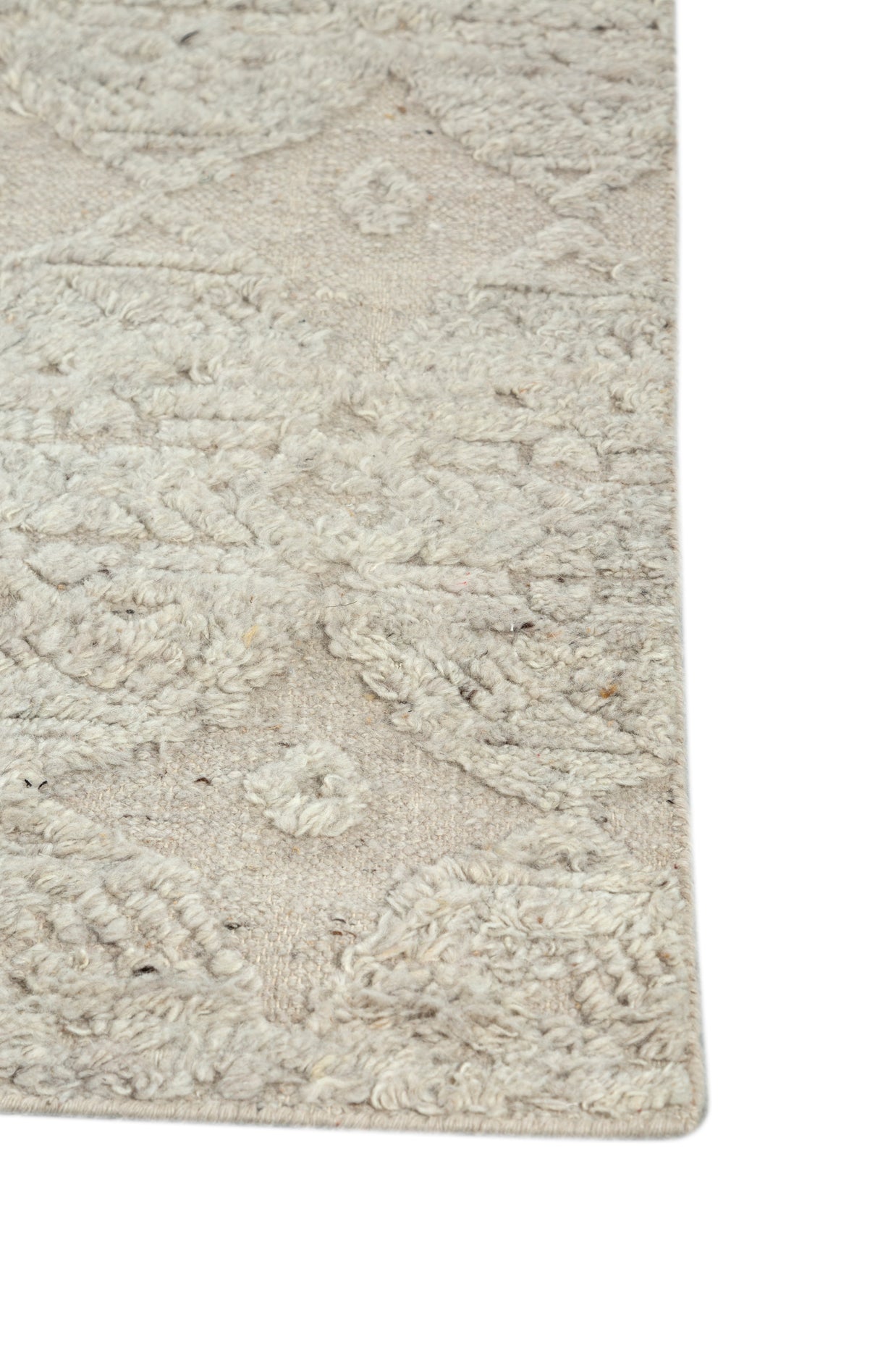 Carpet For Living room 6'6x9'10 Feet Grey and Black Wool Rectangle Moroccan and Tribal Rug