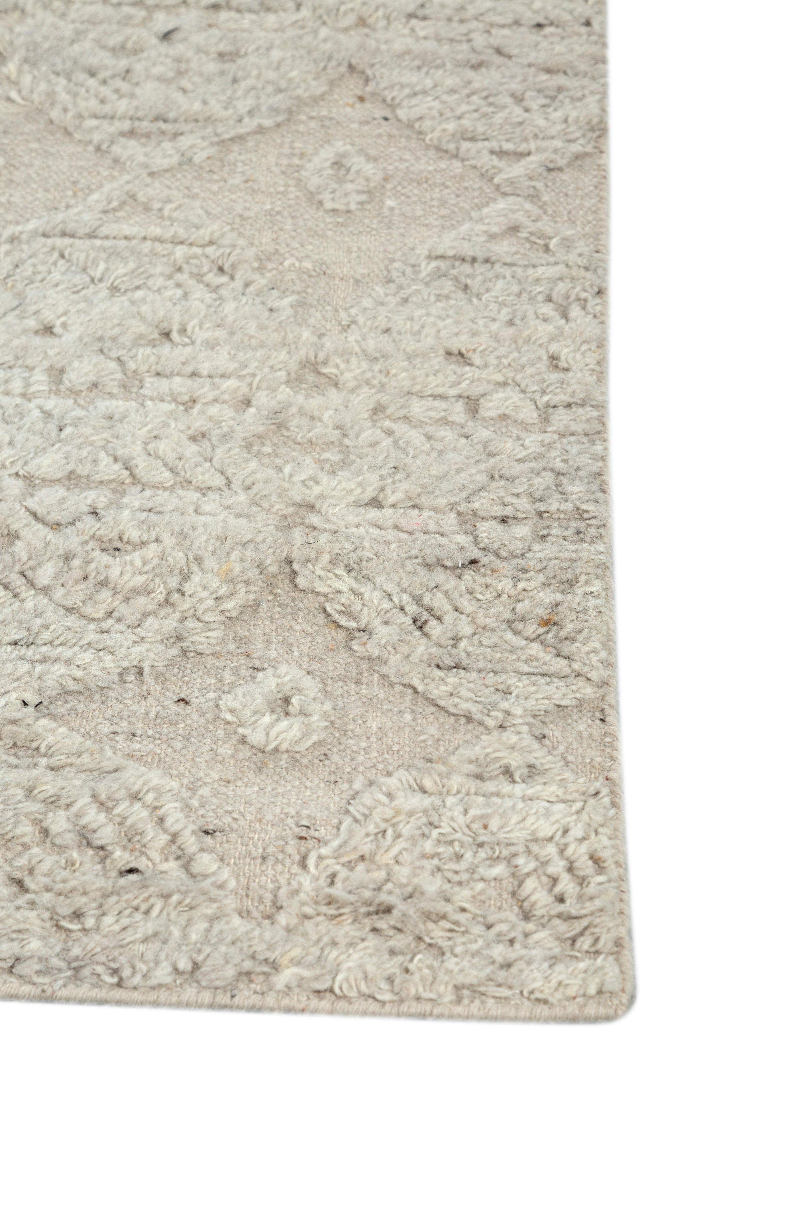 Carpet For Living room 6'6x9'10 Feet Grey and Black Wool Rectangle Moroccan and Tribal Rug