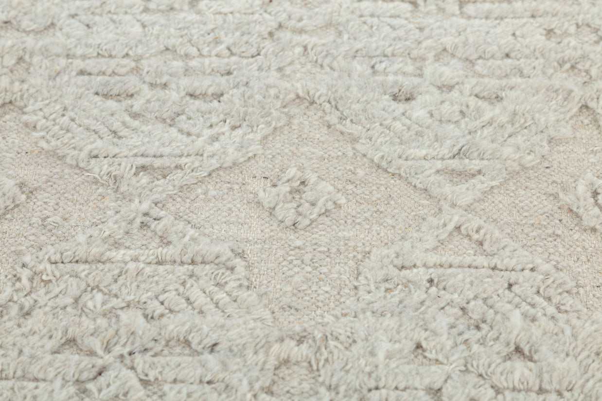 Carpet For Living room 8'8x11'4 Feet Grey and Black Wool Rectangle Moroccan and Tribal Rug