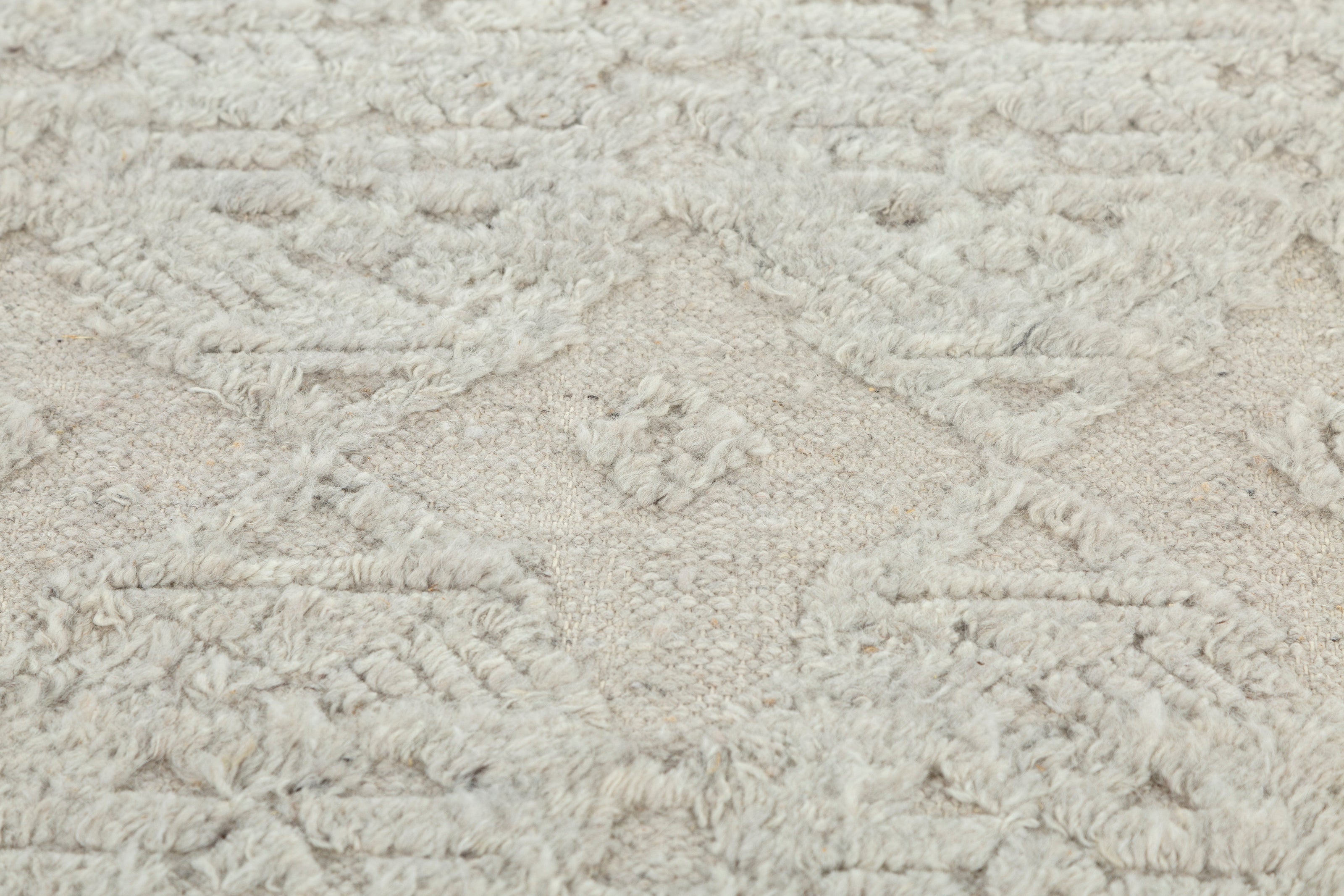 Carpet For Living room 8'8x11'4 Feet Grey and Black Wool Rectangle Moroccan and Tribal Rug