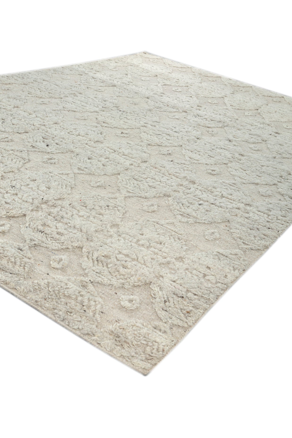 Carpet For Living room 8'8x11'4 Feet Grey and Black Wool Rectangle Moroccan and Tribal Rug