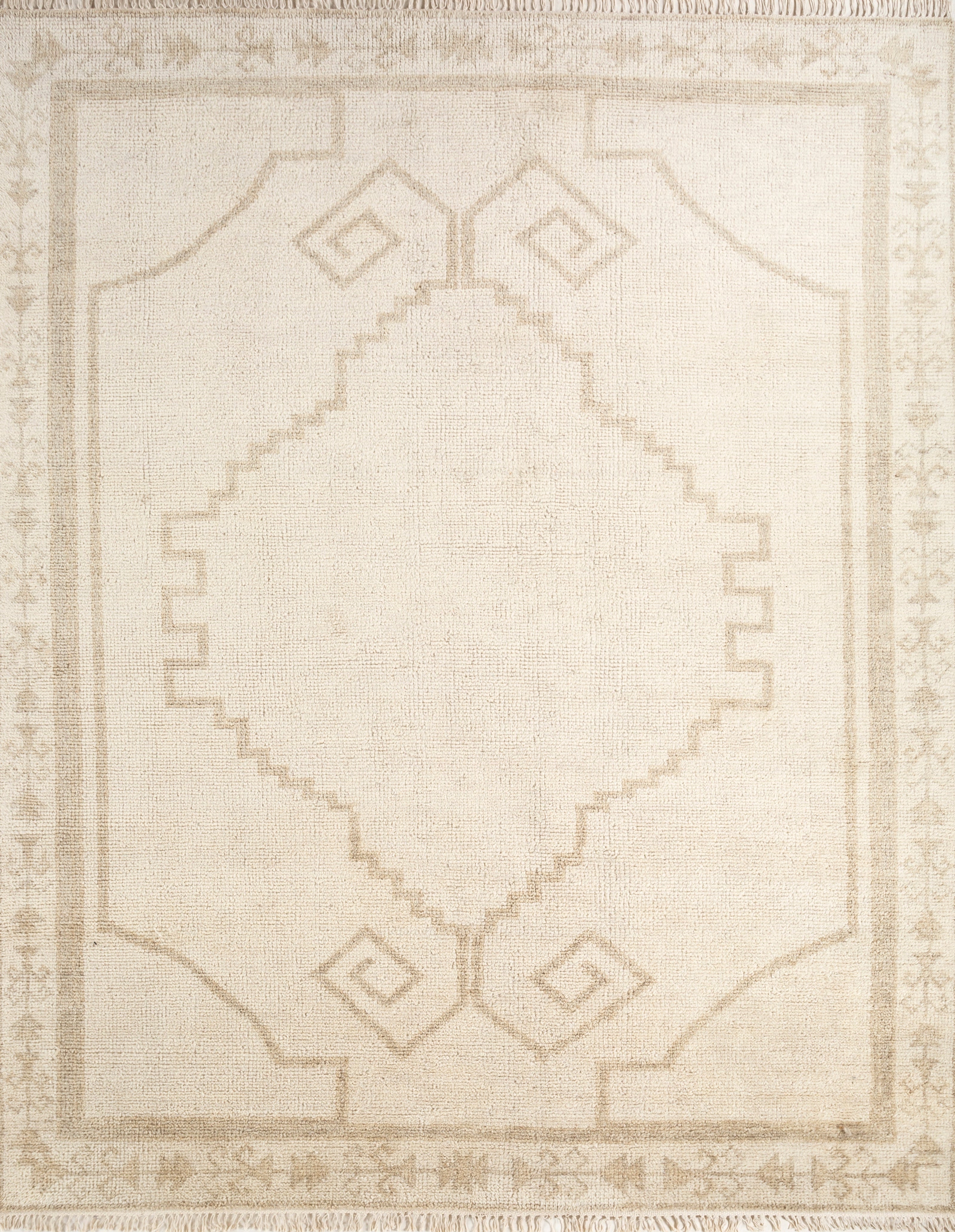 Carpet For Living room 8x10 Feet Ivory Wool Rectangle Moroccan and Tribal Rug