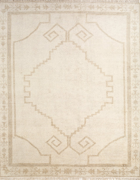 Carpet For Living room 8x10 Feet Ivory Wool Rectangle Moroccan and Tribal Rug