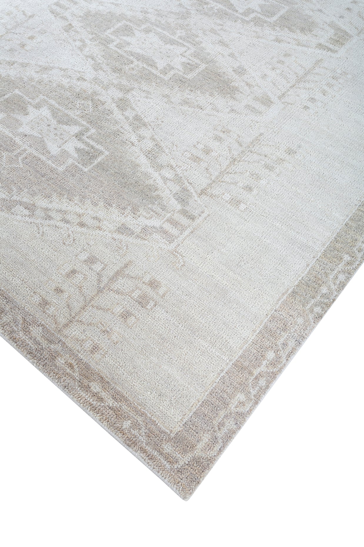 Carpet For Living room 8x10 Feet Ivory Wool Rectangle Moroccan and Tribal Rug