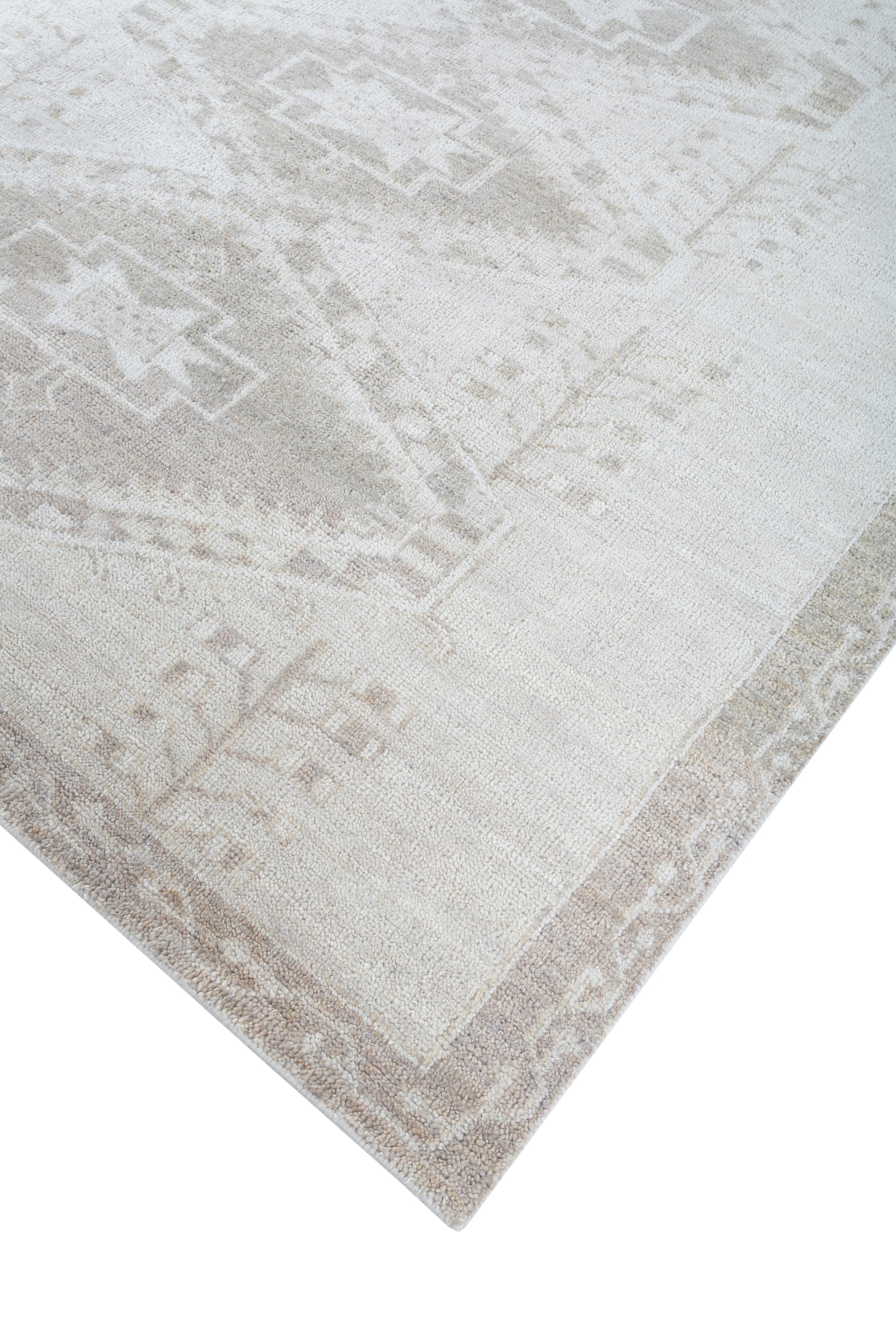 Carpet For Living room 8x10 Feet Ivory Wool Rectangle Moroccan and Tribal Rug