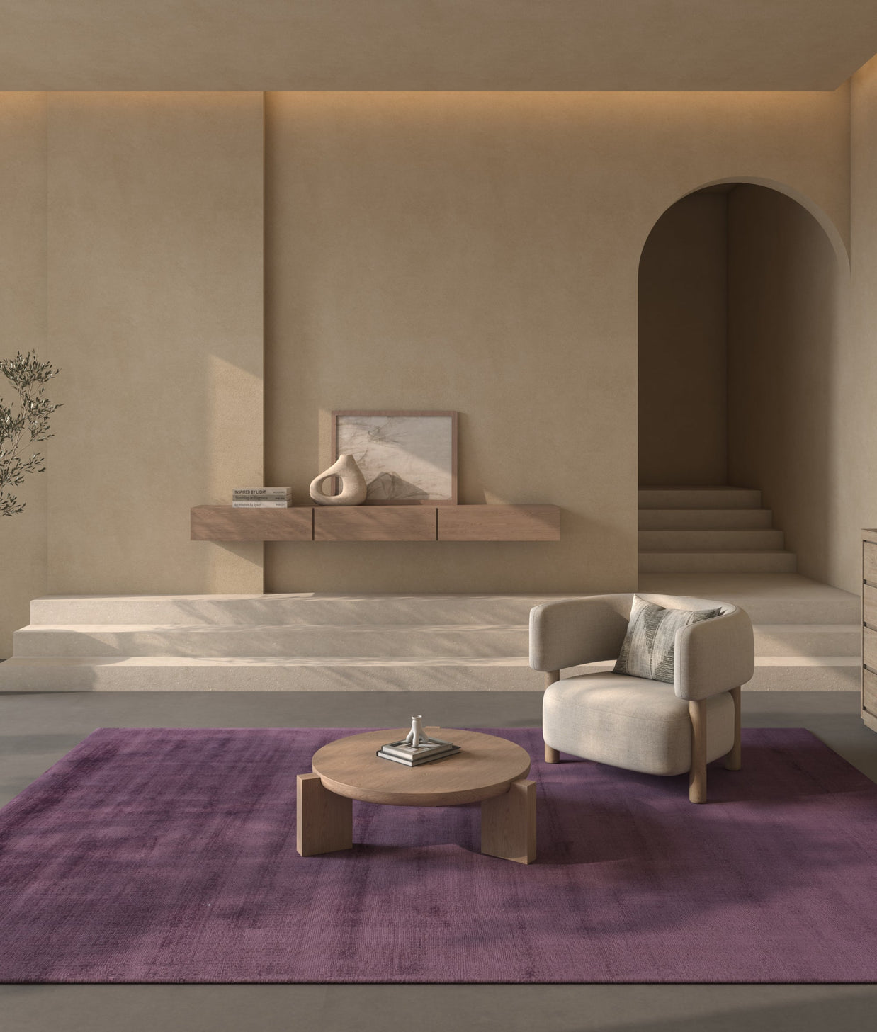 Carpet For Living room 5x7 Feet Pink and Purple Viscose Rectangle Solid Rug