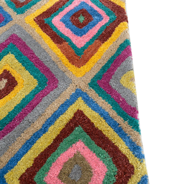 Carpet For Living room 3'6x5'6 Feet Gold Wool and Viscose Rectangle Geometric and Stripes Rug