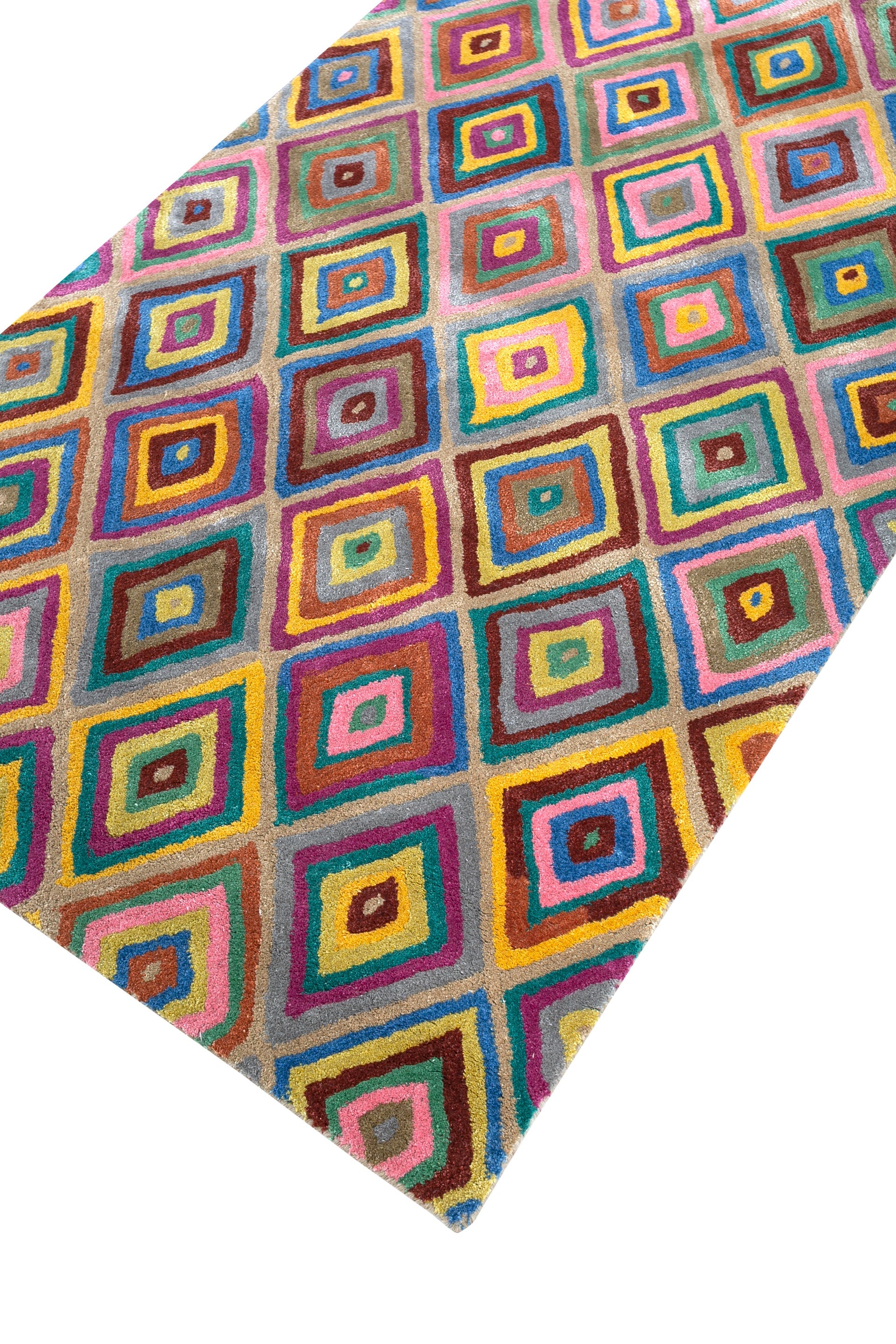 Carpet For Living room 3'6x5'6 Feet Gold Wool and Viscose Rectangle Geometric and Stripes Rug