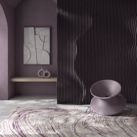 Carpet For Living room 5'6x8 Feet Grey and Black Viscose Rectangle Abstract Rug