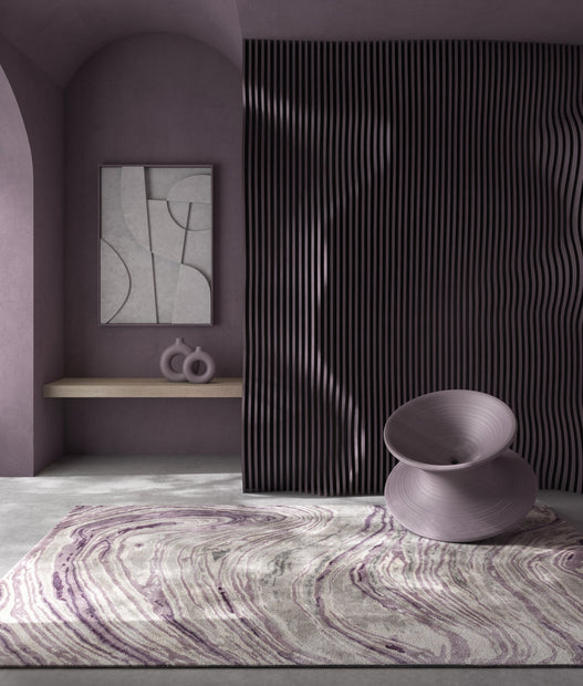 Carpet For Living room 5'6x8 Feet Grey and Black Viscose Rectangle Abstract Rug