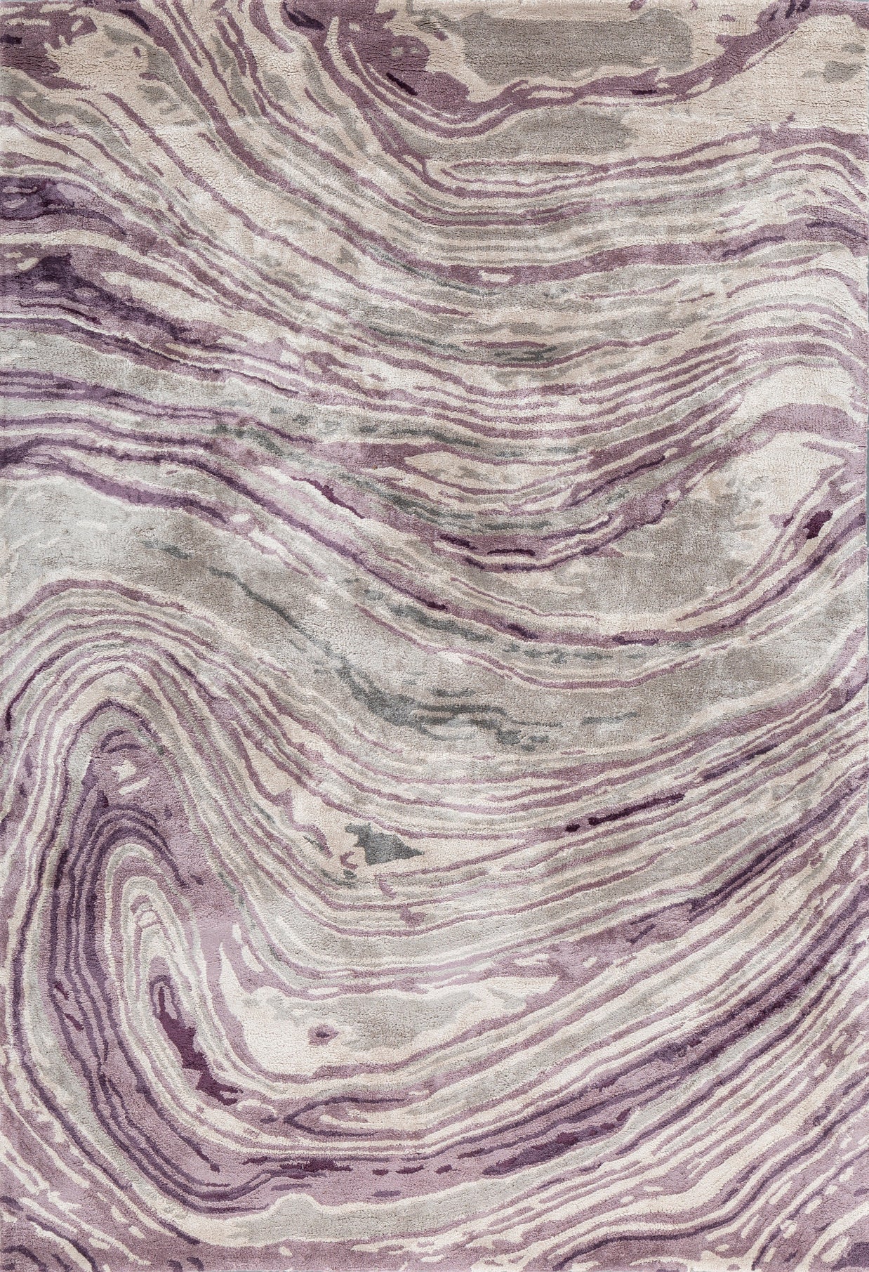 Carpet For Living room 5'6x8 Feet Grey and Black Viscose Rectangle Abstract Rug