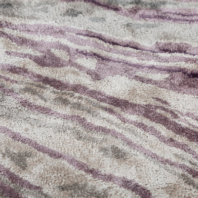 Carpet For Living room 5'6x8 Feet Grey and Black Viscose Rectangle Abstract Rug - I MEAN DESIGN