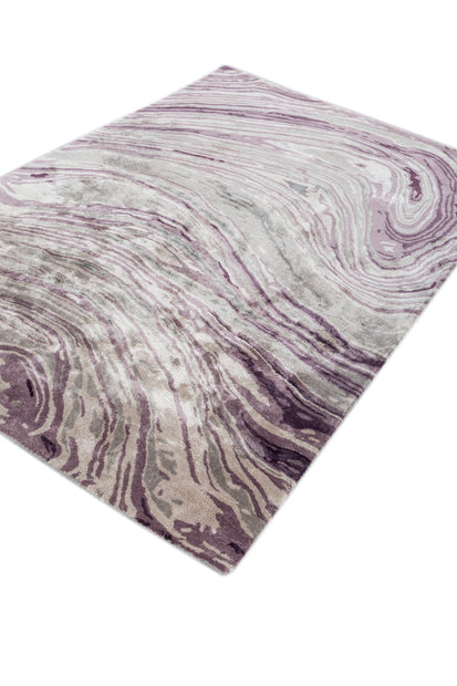 Carpet For Living room 5'6x8 Feet Grey and Black Viscose Rectangle Abstract Rug