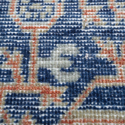 Carpet For Living room 6x9 Feet Blue Wool Rectangle Vintage and Distressed Rug - I MEAN DESIGN