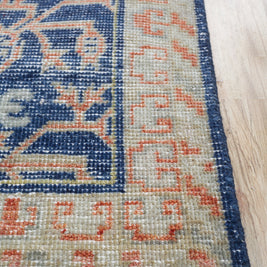 Carpet For Living room 6x9 Feet Blue Wool Rectangle Vintage and Distressed Rug - I MEAN DESIGN