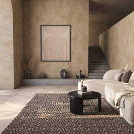 Carpet For Living room 4x6 Feet Beige and Brown Wool Rectangle Vintage and Distressed Rug