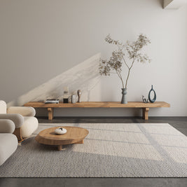 Carpet For Living room 5x8 Feet Beige and Brown Wool Rectangle Vintage and Distressed Rug