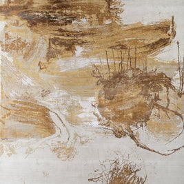 Carpet For Living room 5'6x8 Feet Ivory Wool and Bamboo Silk Rectangle Abstract Rug