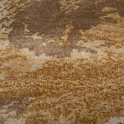 Carpet For Living room 5'6x8 Feet Ivory Wool and Bamboo Silk Rectangle Abstract Rug