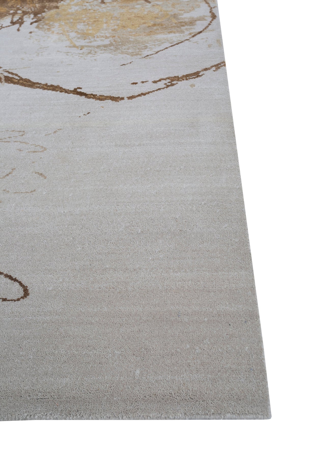 Carpet For Living room 5'6x8 Feet Ivory Wool and Bamboo Silk Rectangle Abstract Rug