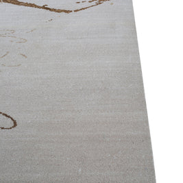 Carpet For Living room 5'6x8 Feet Ivory Wool and Bamboo Silk Rectangle Abstract Rug