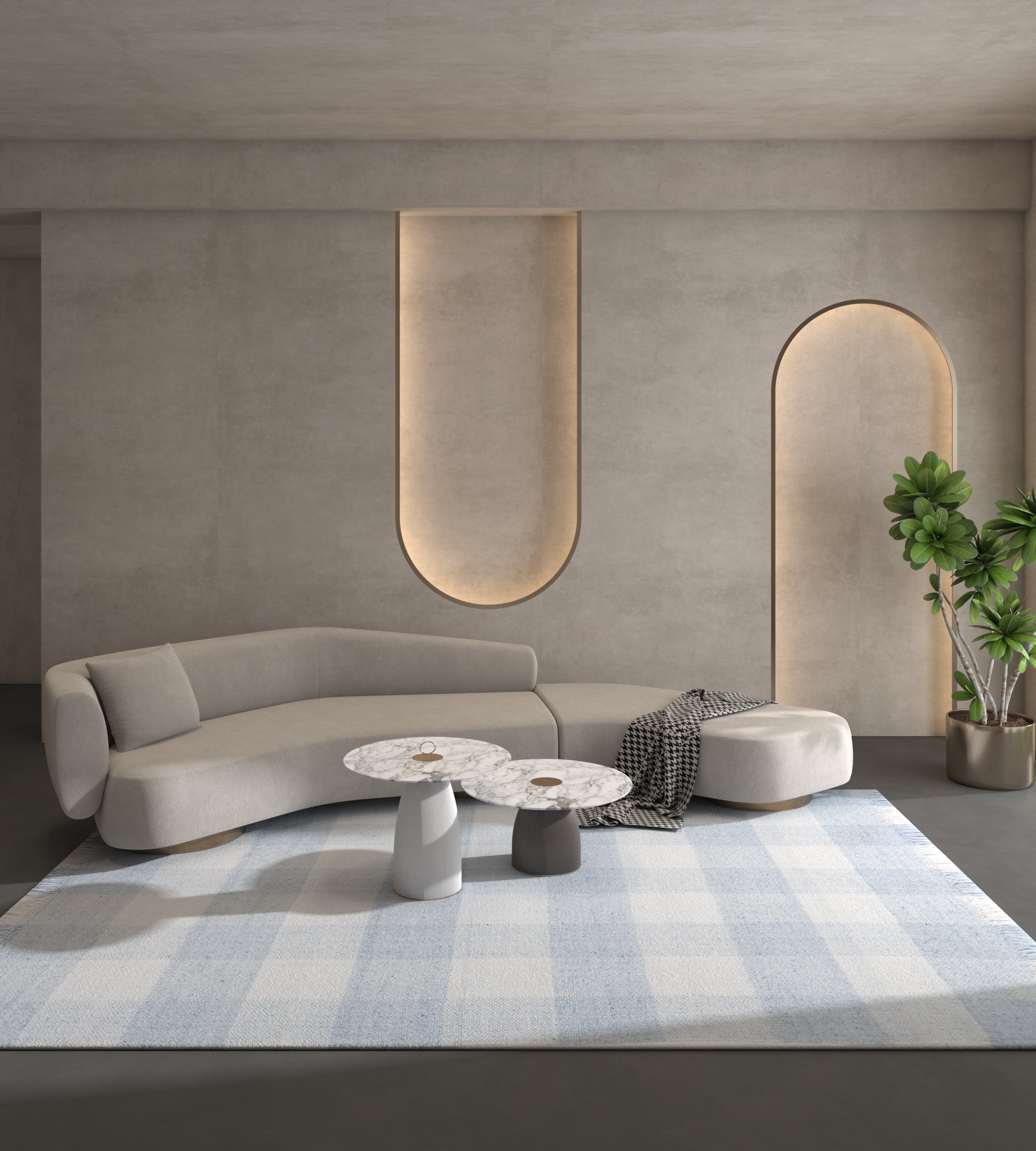 Carpet For Living room 4X6 Feet Blue Polyester Rectangle Geometric And Stripes Rug