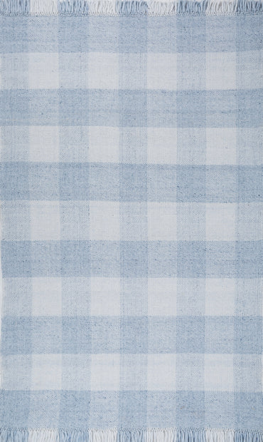 Carpet For Living room 4X6 Feet Blue Polyester Rectangle Geometric And Stripes Rug