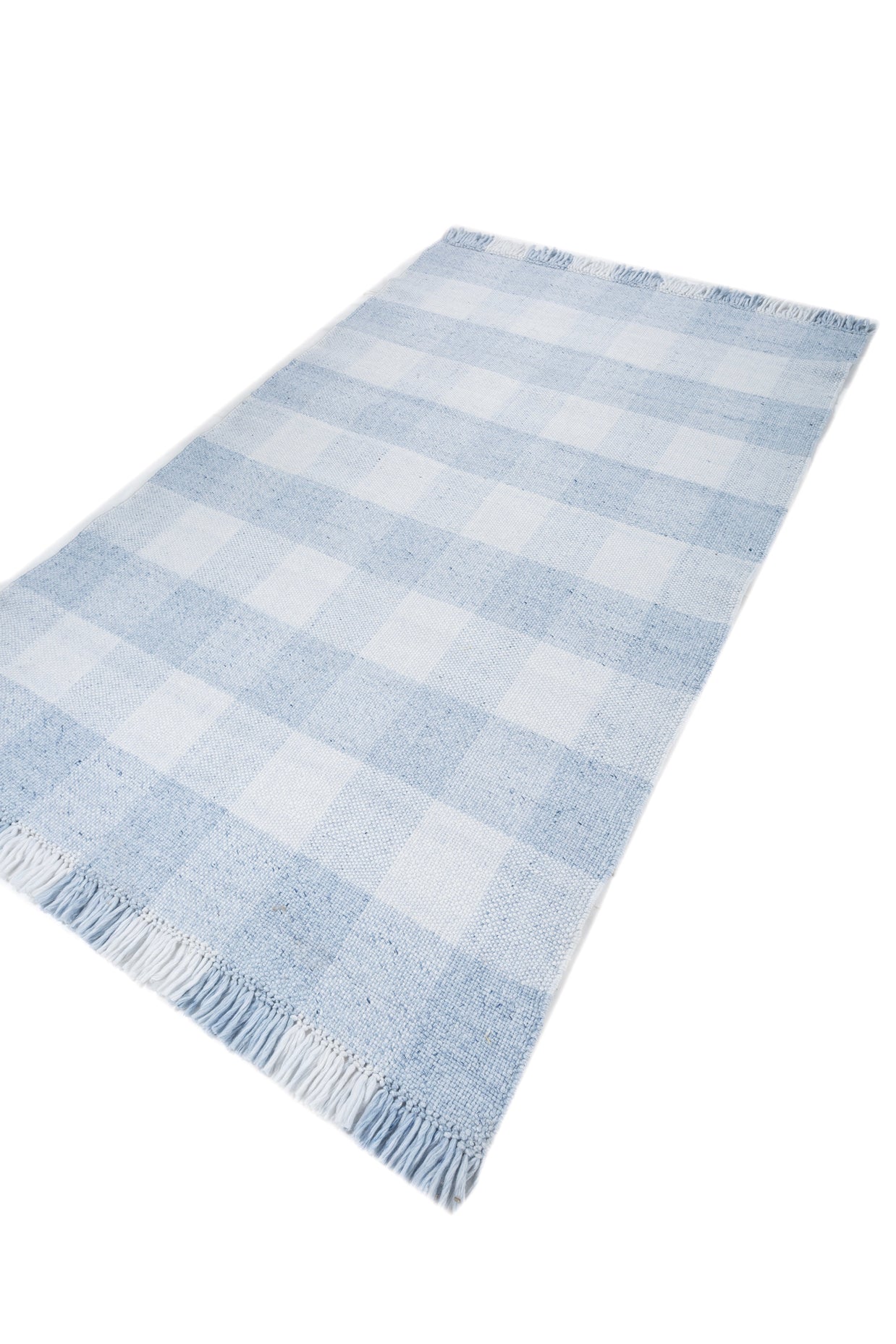 Carpet For Living room 4X6 Feet Blue Polyester Rectangle Geometric And Stripes Rug