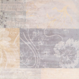 Carpet For Living room 5X8 Feet Grey And Black Viscose Rectangle Floral And Tropical Rug