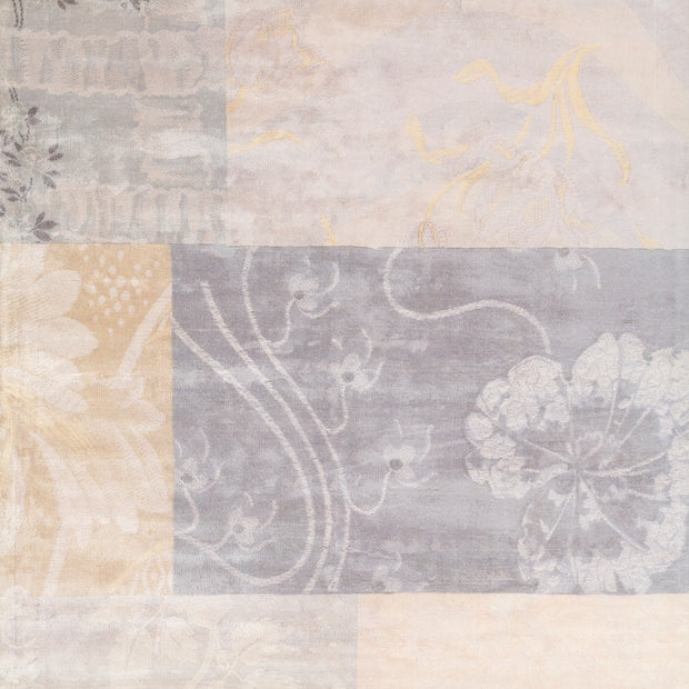 Carpet For Living room 5X8 Feet Grey And Black Viscose Rectangle Floral And Tropical Rug