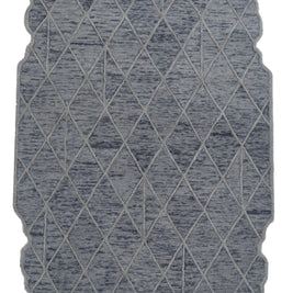 Carpet For Living room 5x8 Feet Grey and Black Wool Irregular Geometric and Stripes Rug