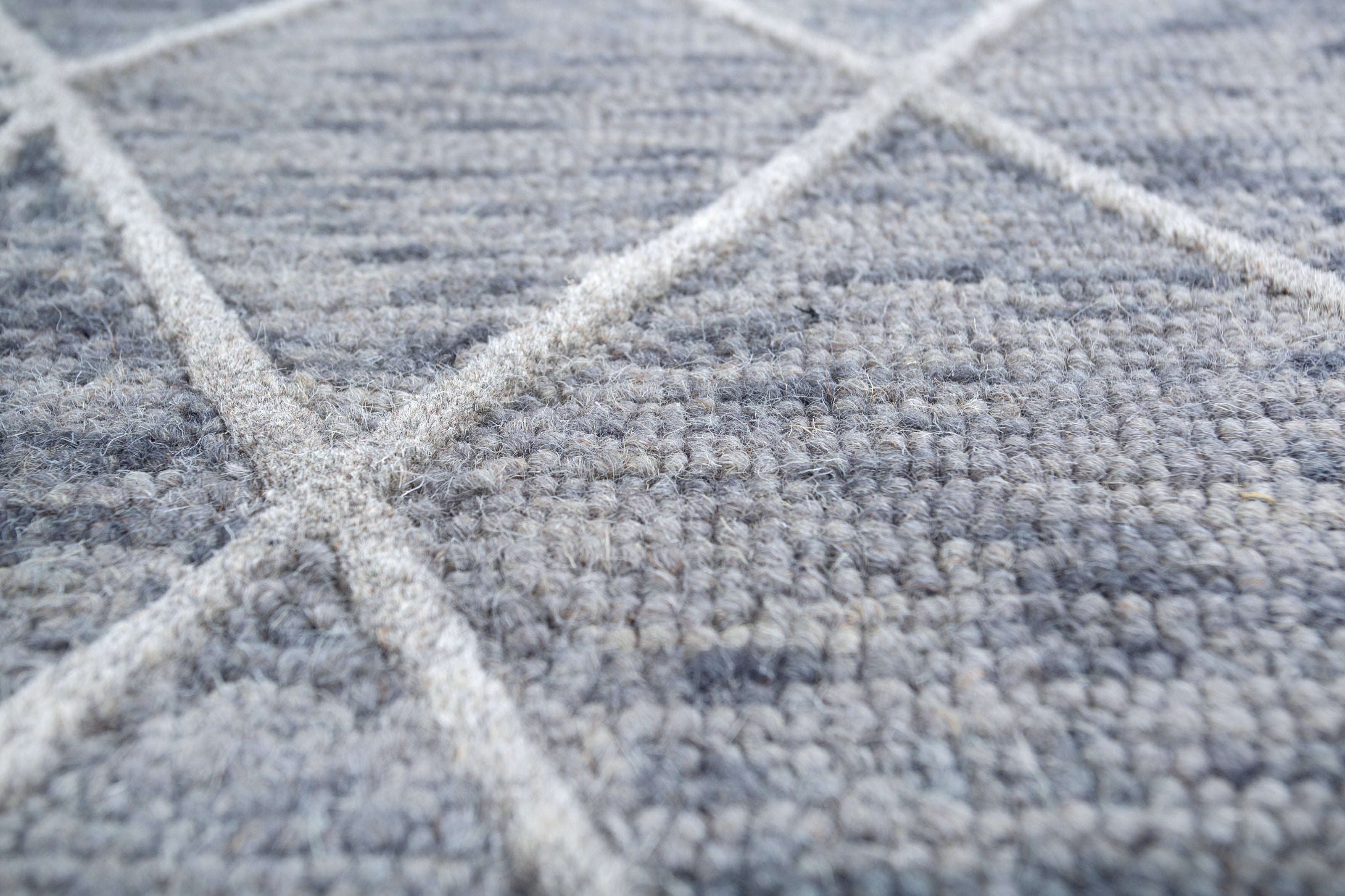 Carpet For Living room 5x8 Feet Grey and Black Wool Irregular Geometric and Stripes Rug