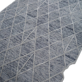 Carpet For Living room 5x8 Feet Grey and Black Wool Irregular Geometric and Stripes Rug