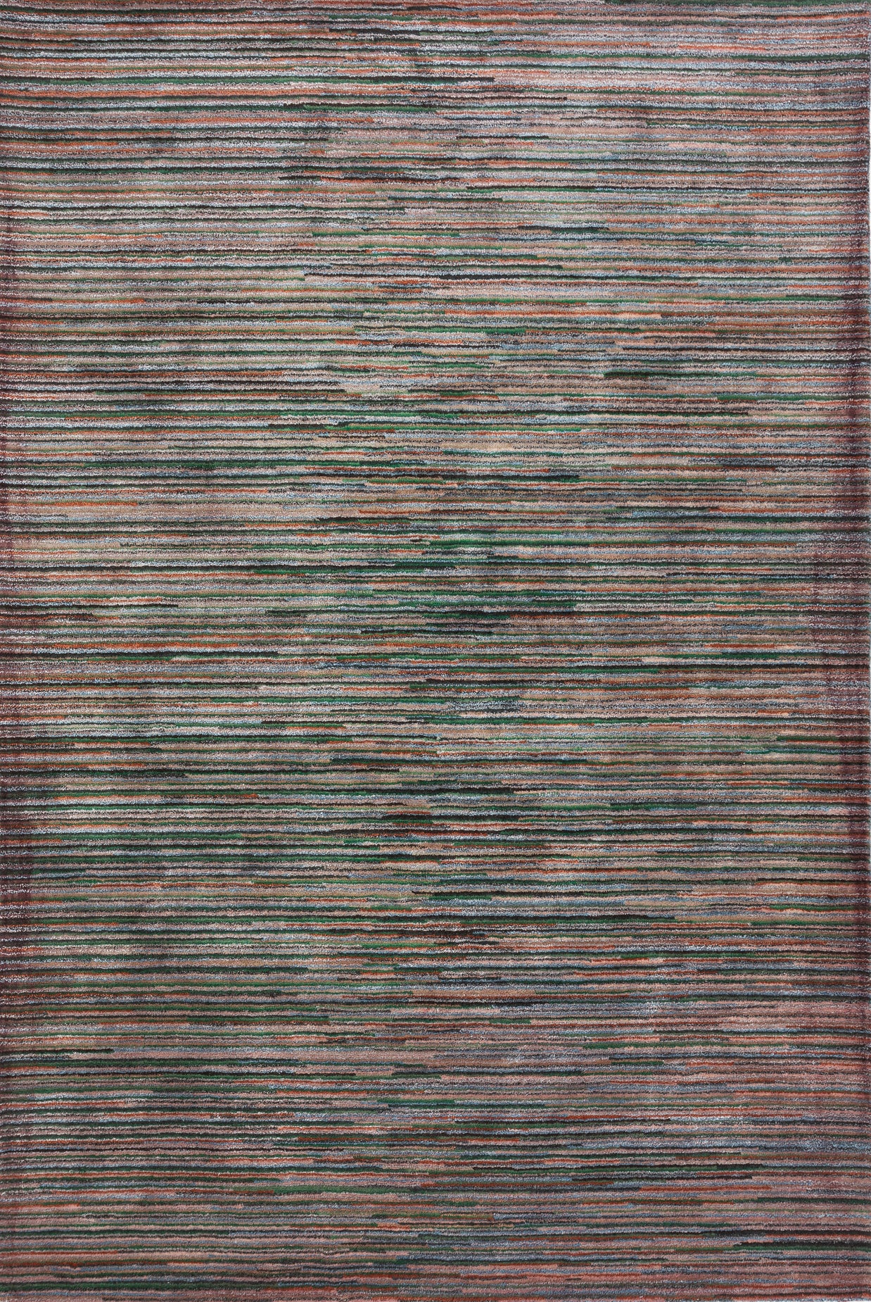 Carpet For Living room 6x9 Feet Beige and Brown Wool and Viscose Rectangle Geometric and Stripes Rug